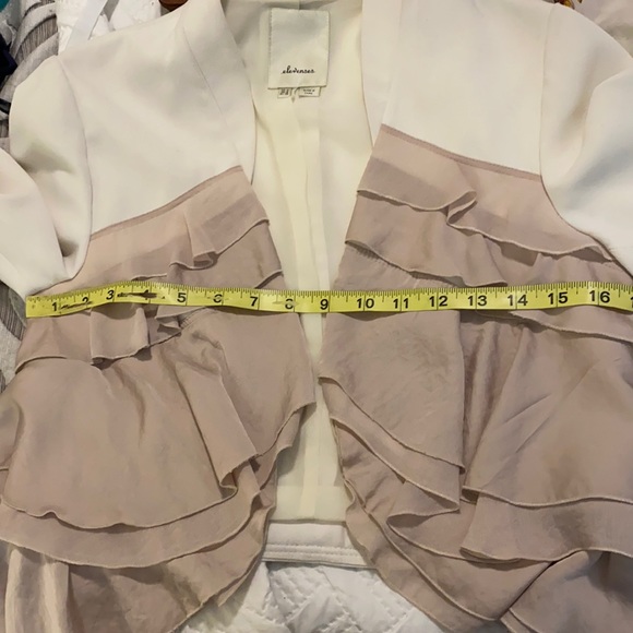 Elevenses pink & cream ruffle crop jacket 4 - Picture 4 of 9